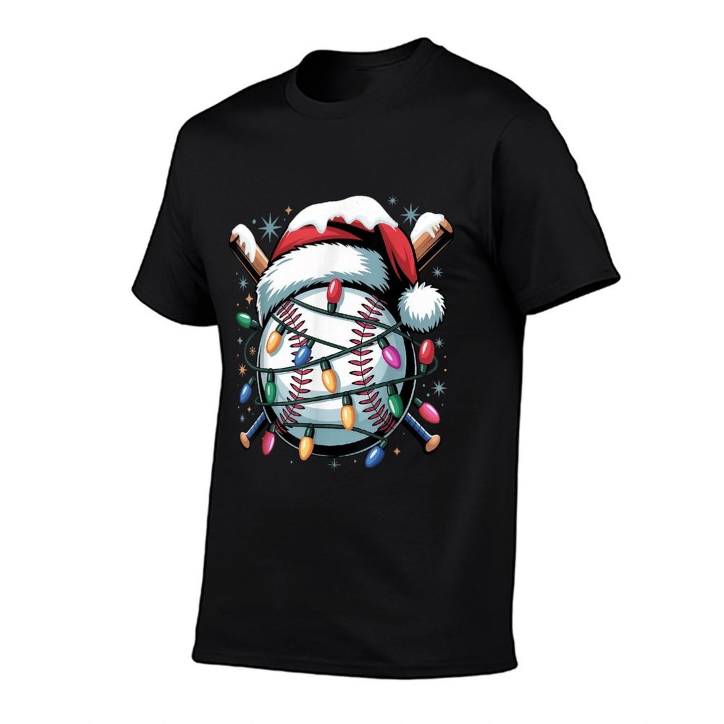 Christmas Baseball Boy Youth Kid Men Santa Hat Xmas Baseball  Versatile T-Shirt
