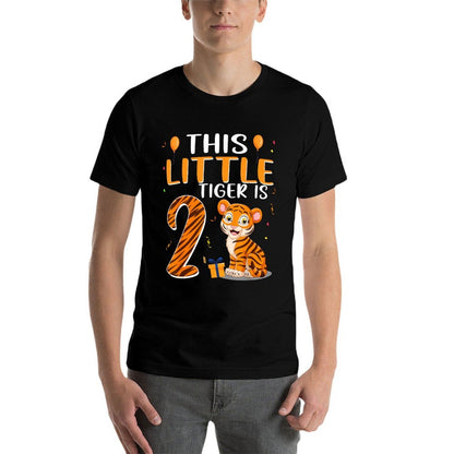 This Little Tiger Is 2 Birthday Party 2 Year Old  Easy-care T-Shirt