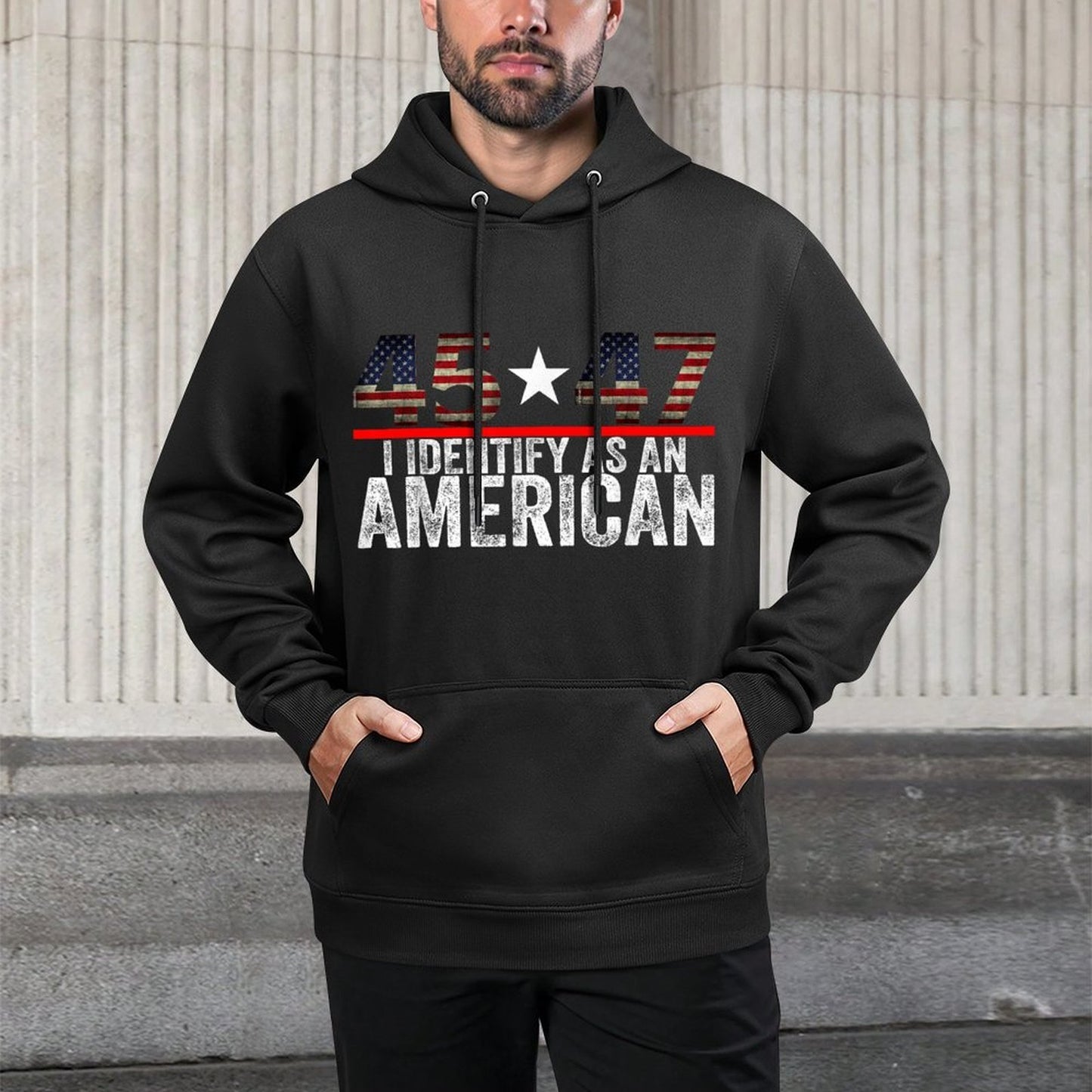 45 47 I Identify As An American, No Identity Politics Machine Washable Hoodie