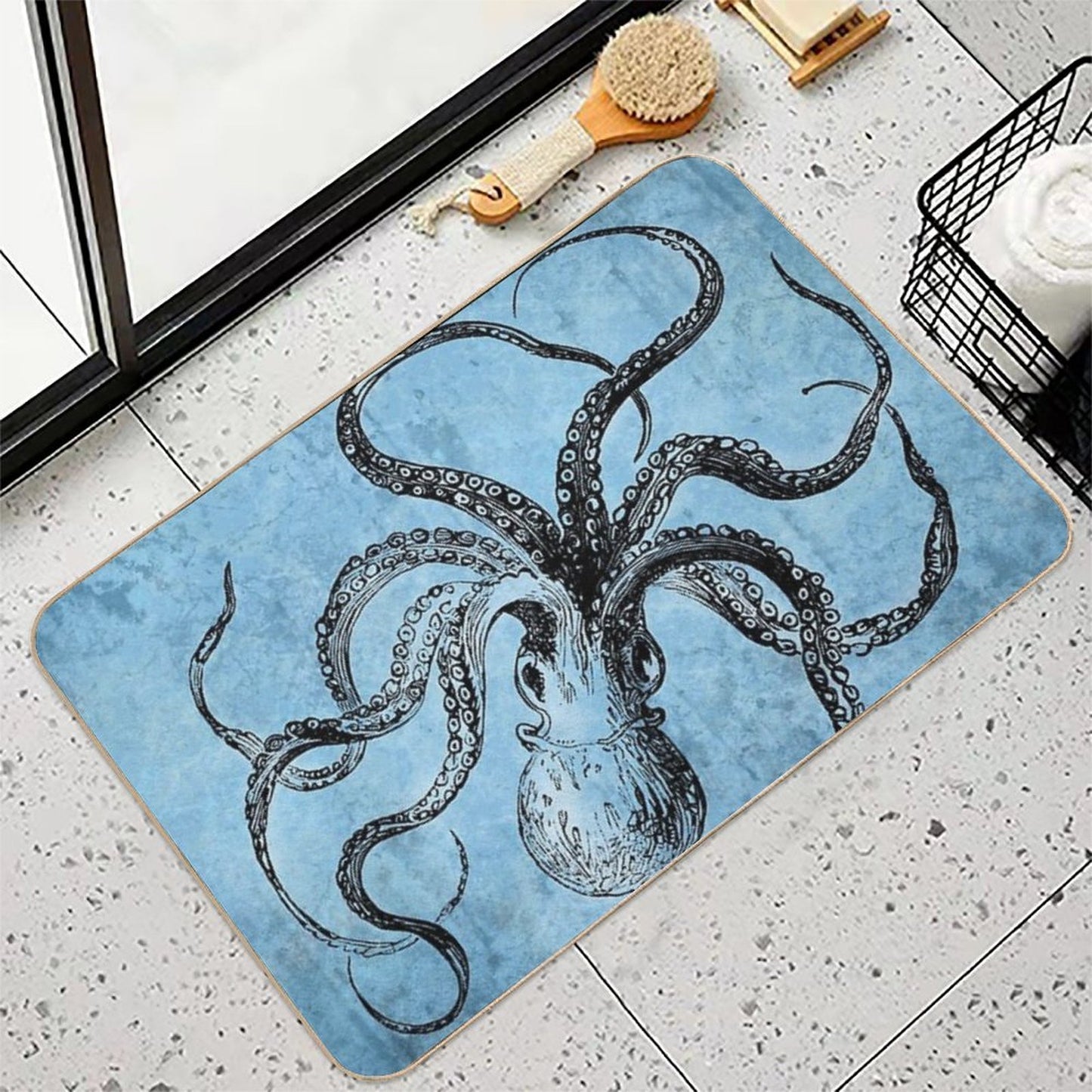 Vintage Octopus  Absorbent Bath Mat