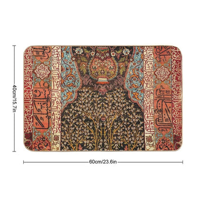 Safavid Kashan Or Isphahan Persian Rug Print Durable Bath Mat