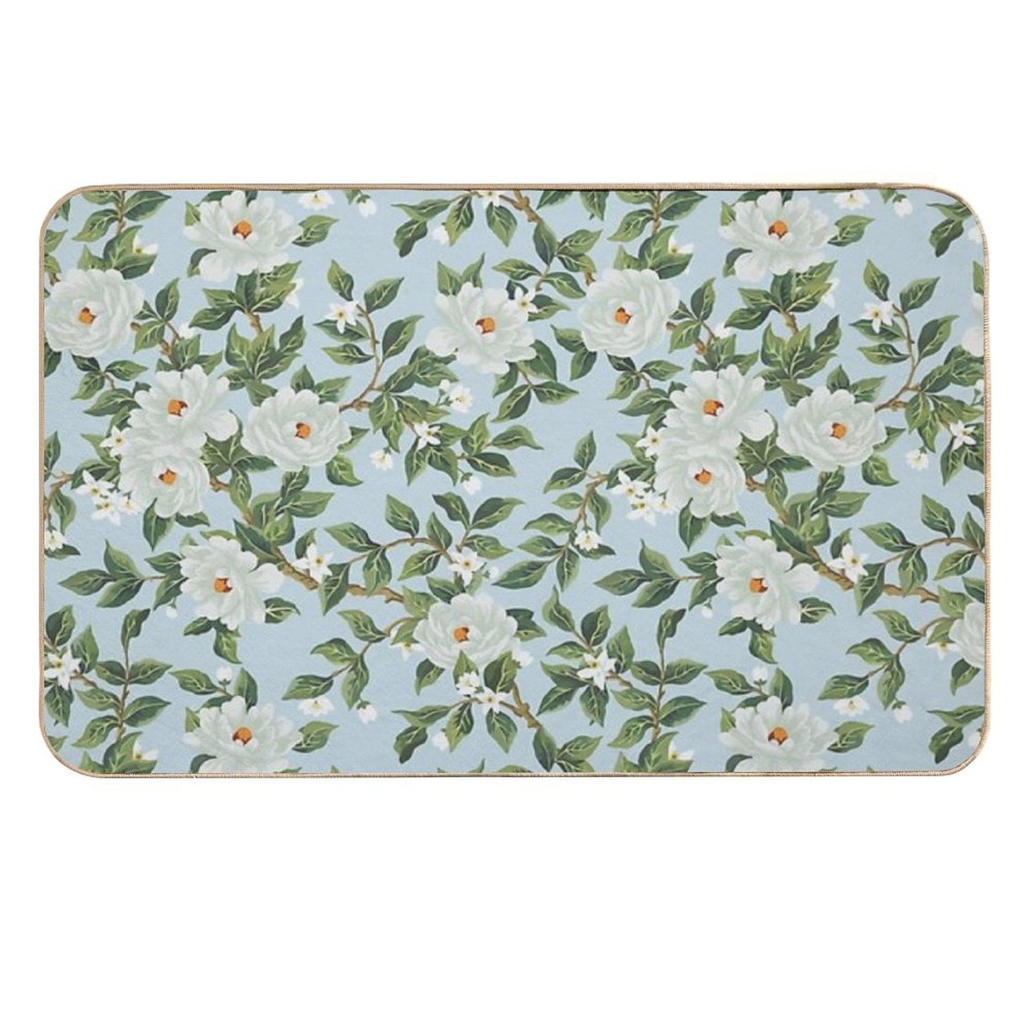Cottage Floral - Light Blue  Slip-Resistant Bath Mat