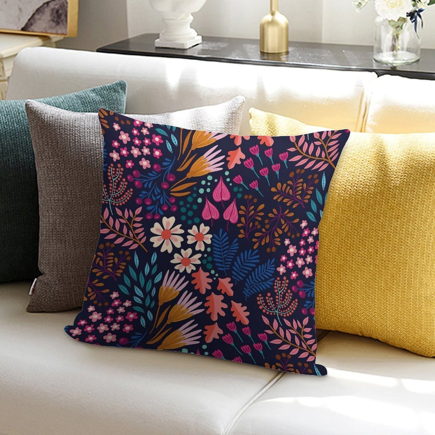 BLISS Flower Field Soft Anti-Pilling Throw Pillow