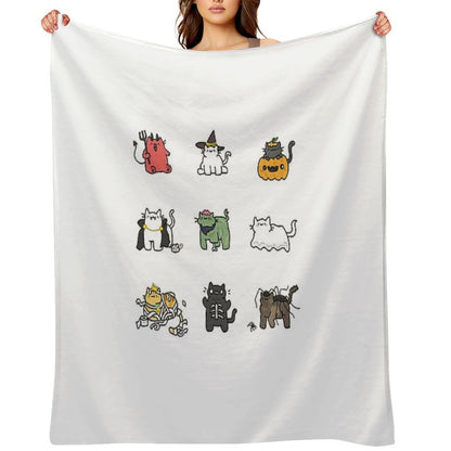 Halloween Kittens Wrinkle-free Throw Blanket