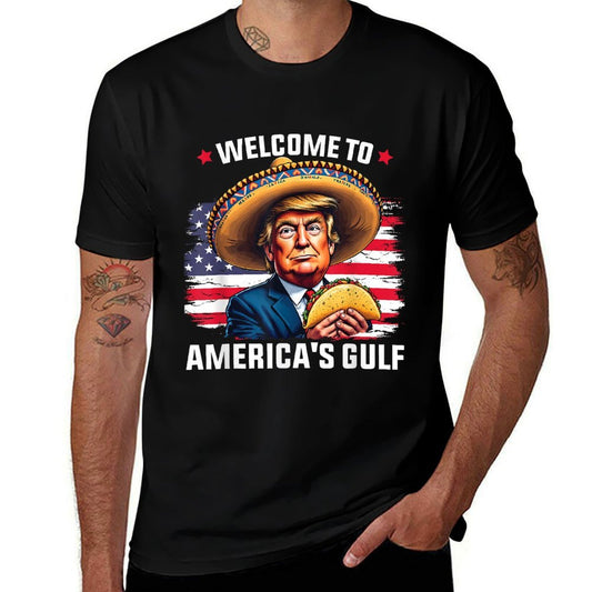 Welcome To America's Gulf of United States of America Trump  Easy-care T-Shirt