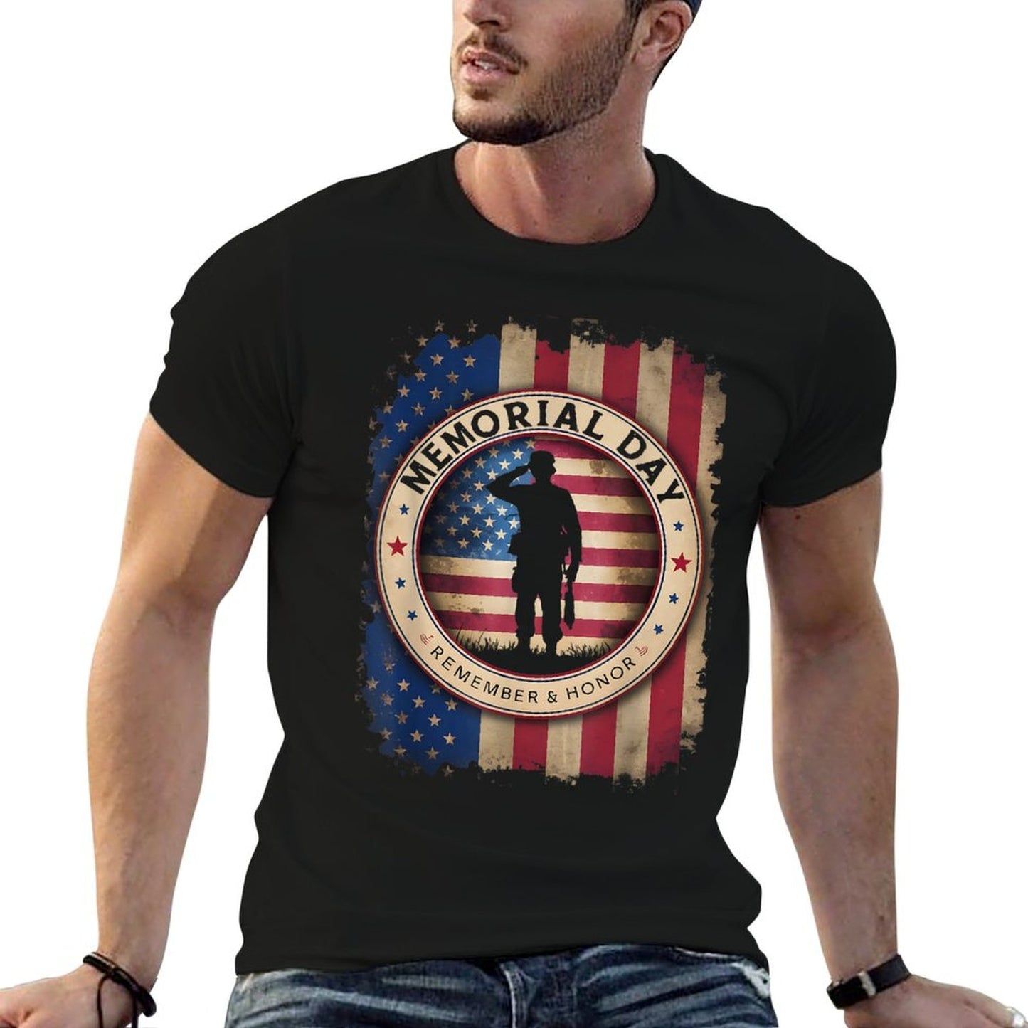 Memorial Day Heathered Texture T-Shirt