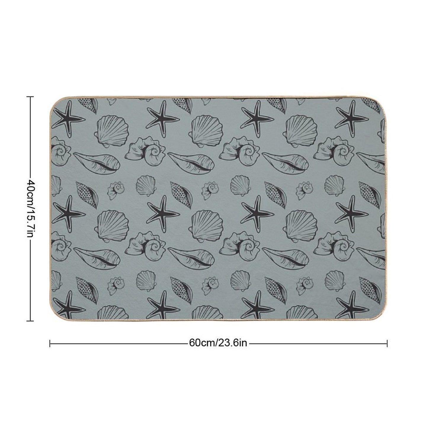 The Dark Sage Green Shells  Anti-Trip Bath Mat