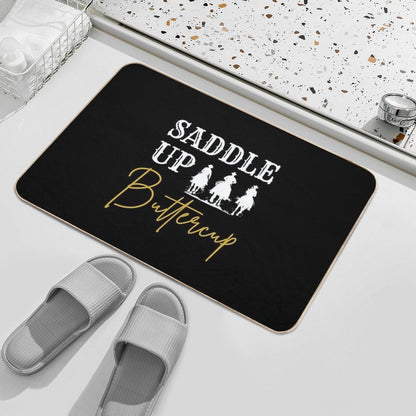 Saddle Up Buttercup - Western Cowboy Cowgirl Rodeo  Repositionable Bath Mat
