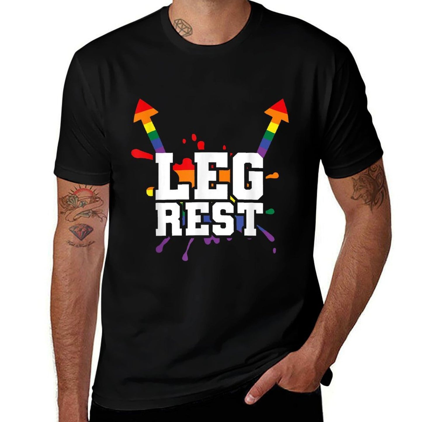 Leg Rest Funny Naughty Dad Joke Vagitarian Design Lesbian  High-quality Stitching T-Shirt