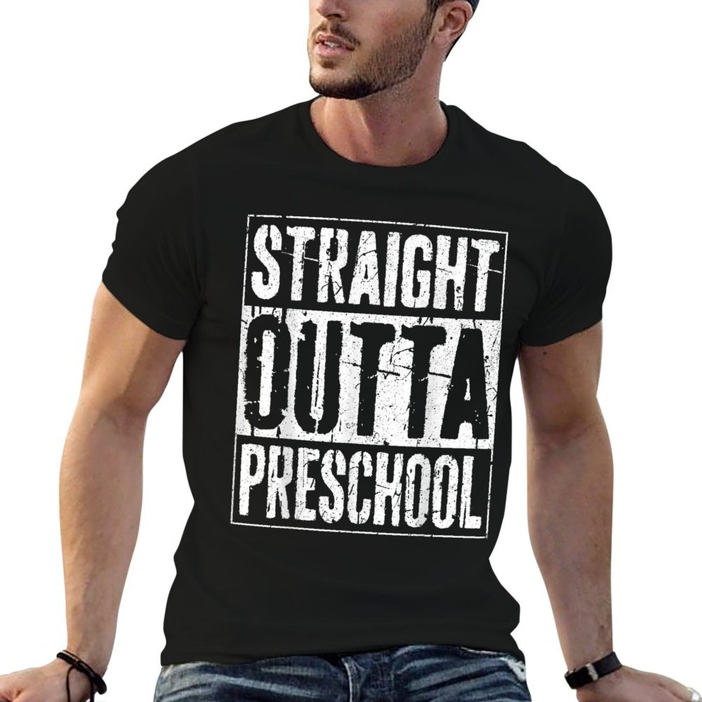 Straight Outta Preschool Preschool Boy Girl Graduation  Eco-friendly Material T-Shirt