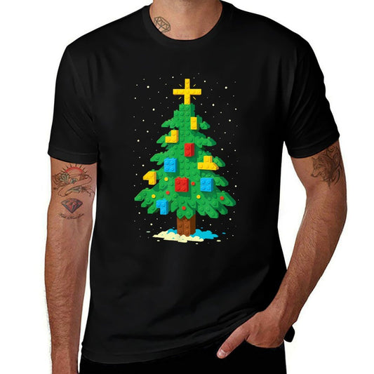 Block Building Builder Brick Master Builder Christmas Tree  Easy-care T-Shirt