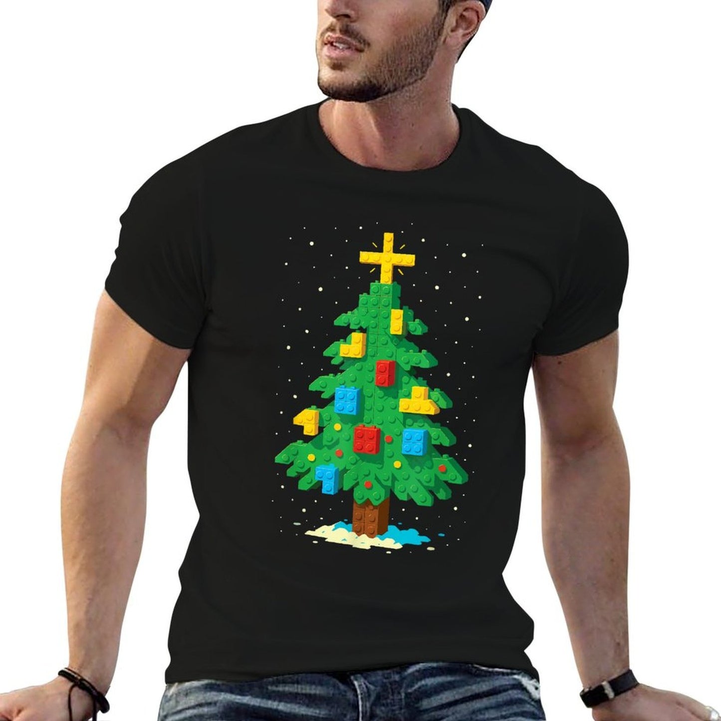 Block Building Builder Brick Master Builder Christmas Tree  Easy-care T-Shirt