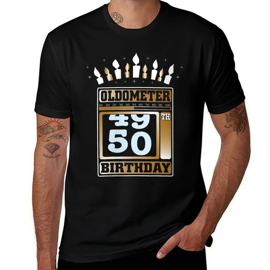 Womens Oldometer 49-50 50th Birthday Funny Gift  Moisture-wicking T-Shirt