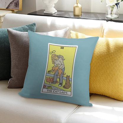 Modern Tarot - The Cat Lady Soft Ultra-Soft Texture Throw Pillow