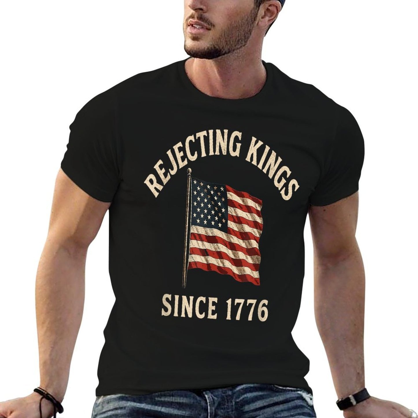 No Kings Vintage Patriotic Freedom Liberty Usa Liberty  Graphic-printed T-Shirt