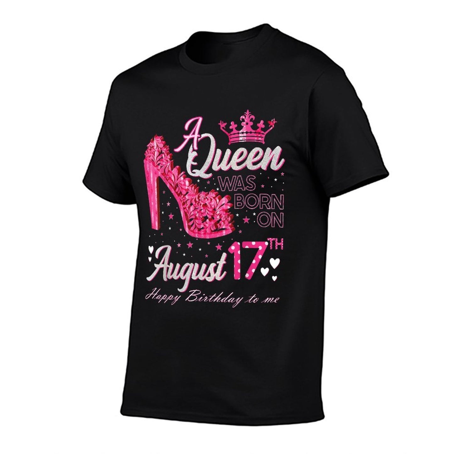 A Queen Was Born on August 17 High Heel August 17th Birthday  Summer-ready Fabric T-Shirt