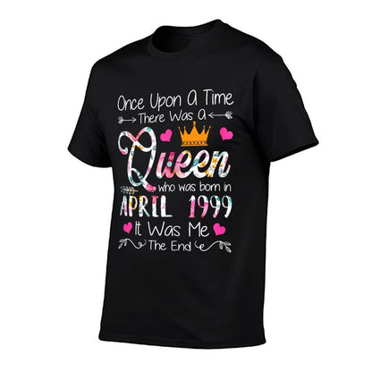 26 Years Old Birthday Girl 26 Birthday Queen April 1999  Trendy Pattern T-Shirt