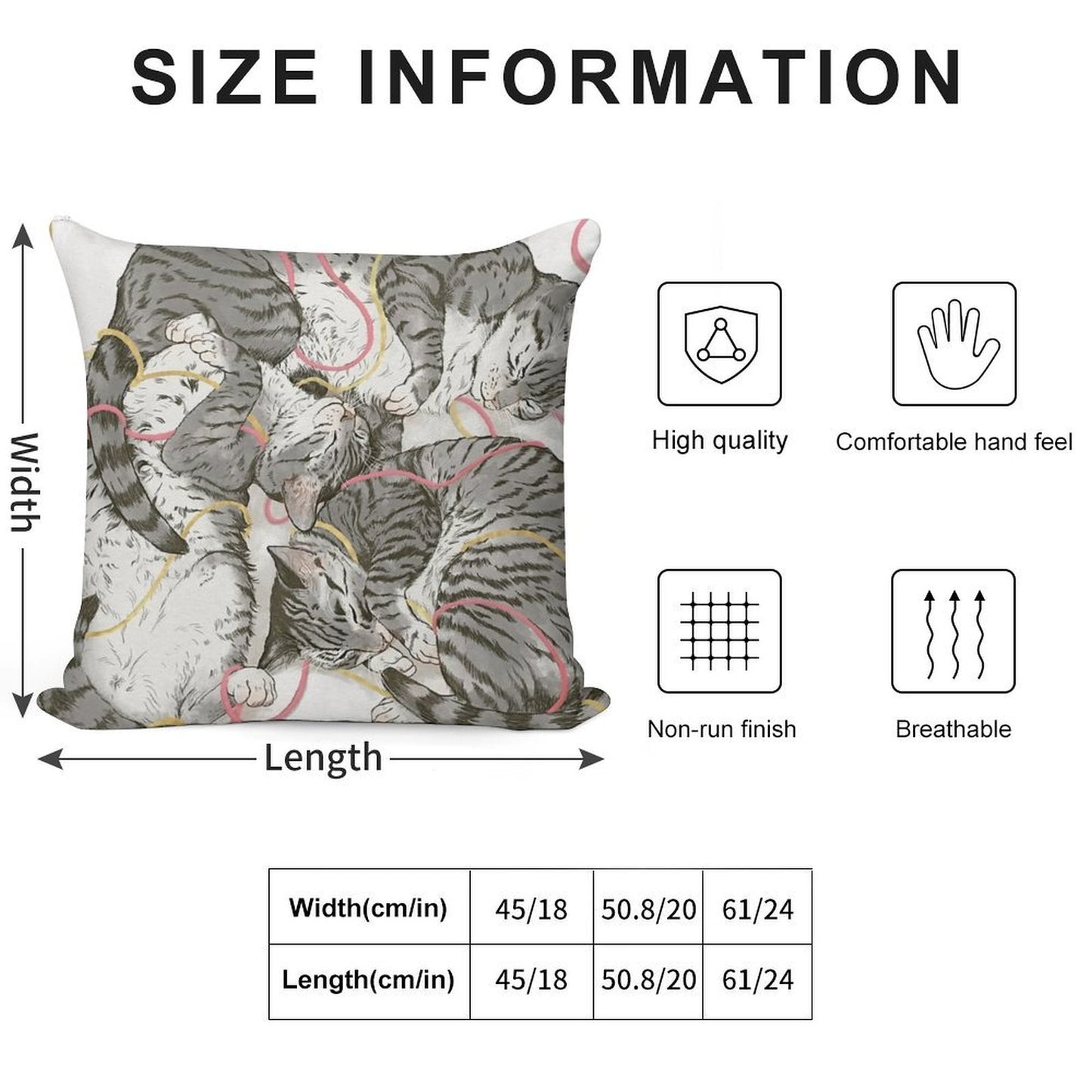 Cats Rose And Gold Soft Shrink-Resistant Throw Pillow