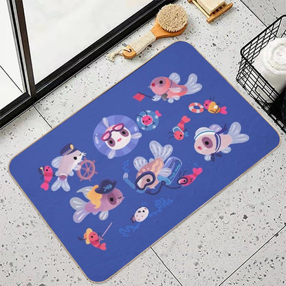 Cory Cats on Voyage  Easy To Clean Bath Mat