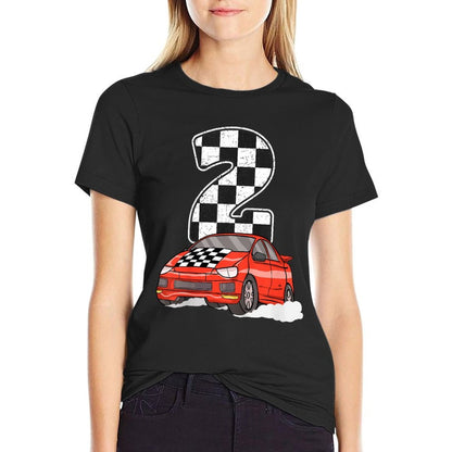 Birthday Boy 2 Two Race Car 2nd Birthday Racing Car  High-quality Stitching T-Shirt