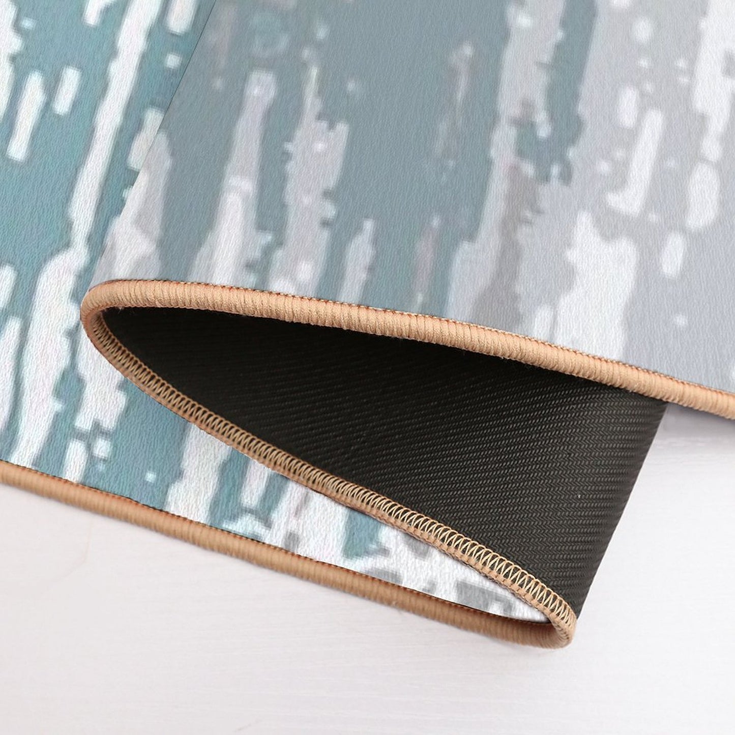 Blue Grey Abstract. Line. Minimal. Stripes. Grey. Blue. White.  Non-Slip Bath Mat