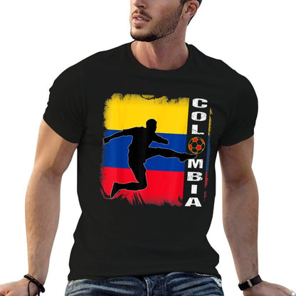 Colombia Retro Proud Colombian Patriotic  Heathered Texture T-Shirt