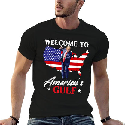 Gulf of USA America Funny USA Flag Slim-fit Cut T-Shirt