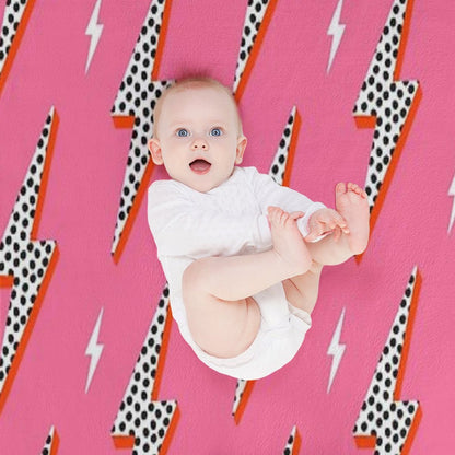 Lightning Bolt Thunder Flash Preppy Pink Premium Throw Blanket