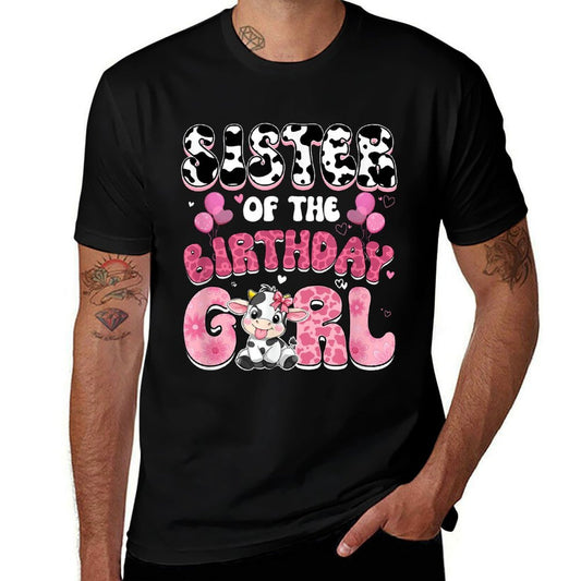 Sister Of The Birthday Girl Cow Farm Family 1St Birthday  Classic T-Shirt