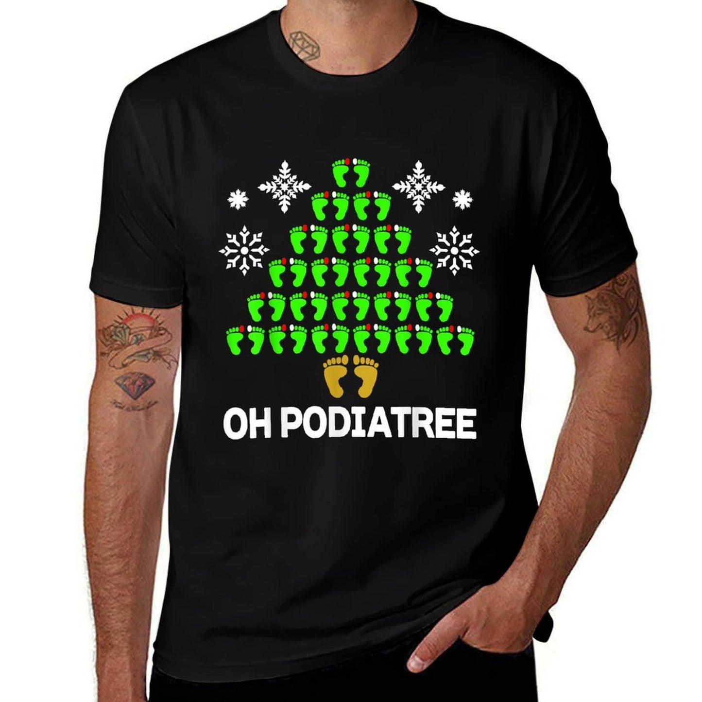 Funny Podiatry Christmas Tree Foot Podiatrist Idea Comfortable T-Shirt