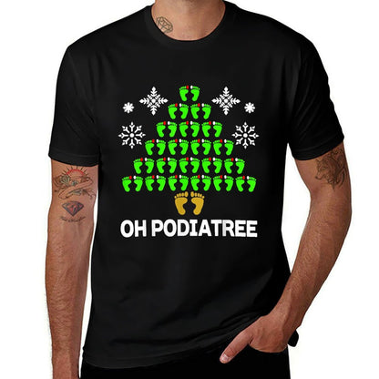 Funny Podiatry Christmas Tree Foot Podiatrist Idea Comfortable T-Shirt