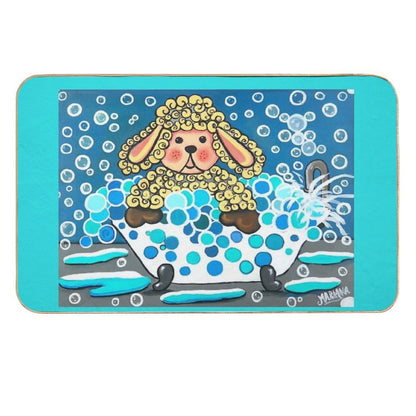 Baby Sheep Take A Bath  Fade-Resistant Bath Mat