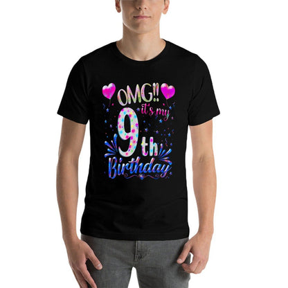 OMG It's My 9th Birthday Girls Gifts Eight 9 Year Old Bday  Moisture-wicking T-Shirt