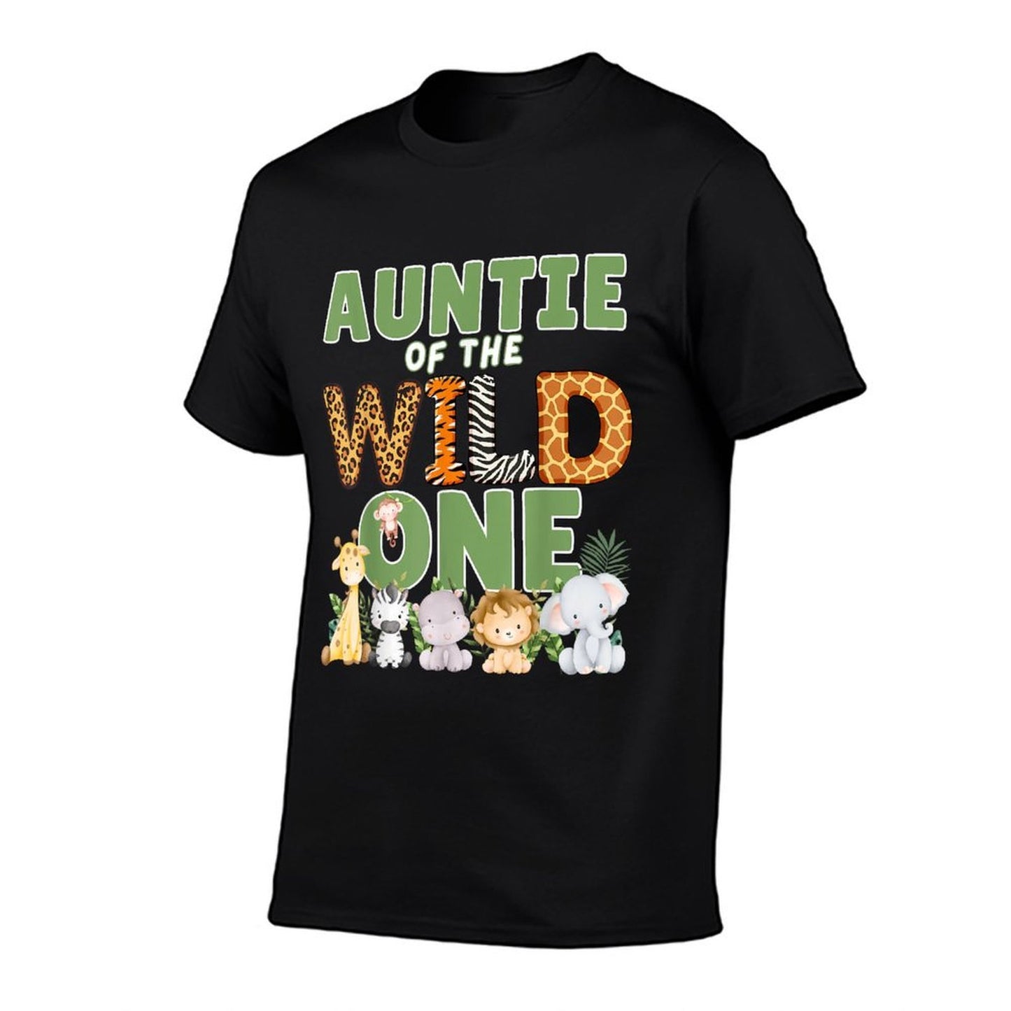 Auntie Of The Wild One 1st Birthday Safari Family Matching  Summer-ready Fabric T-Shirt