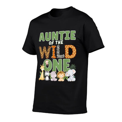 Auntie Of The Wild One 1st Birthday Safari Family Matching  Summer-ready Fabric T-Shirt