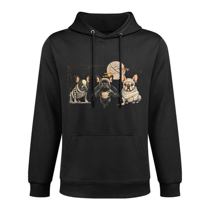 Frenchie Halloween Bleached French Bulldog Spooky Colorfast Hoodie