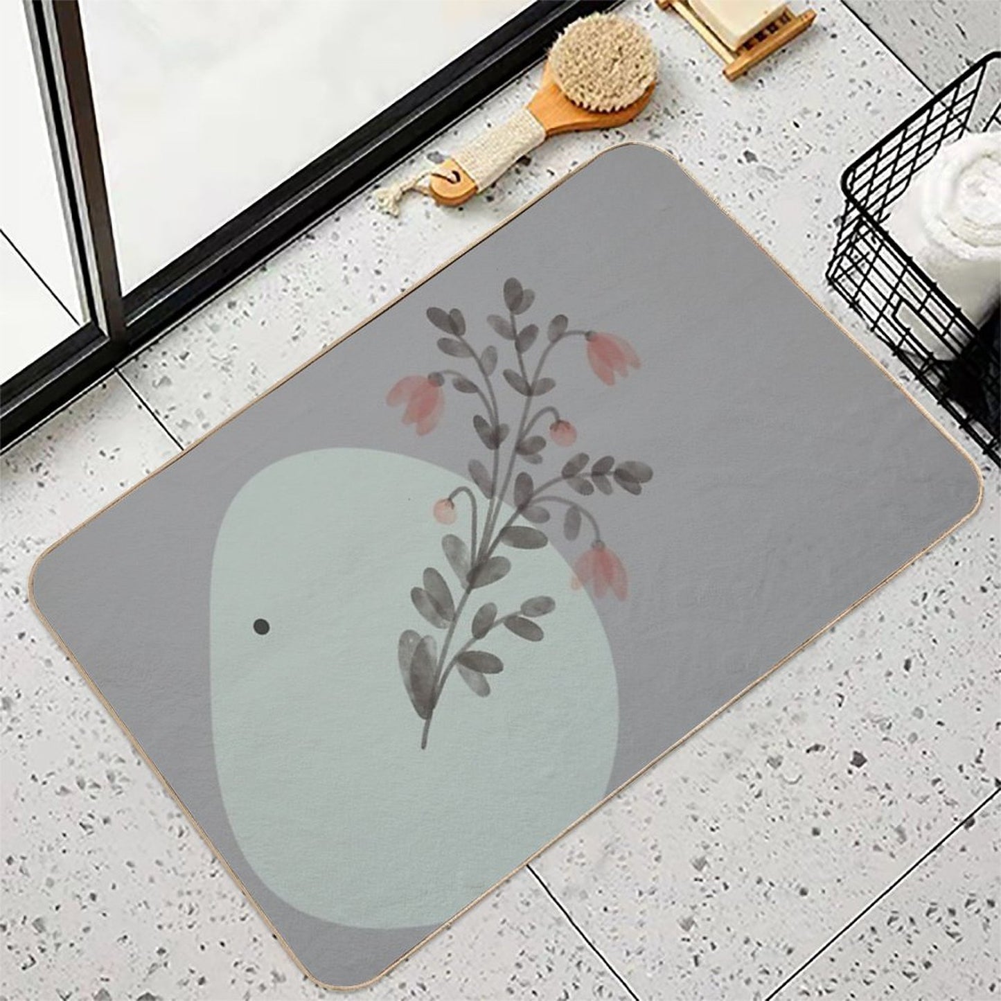 Modern, Neutral, Abstract, Simple Minimal Contemporary Home Decor  Eco-Friendly Bath Mat
