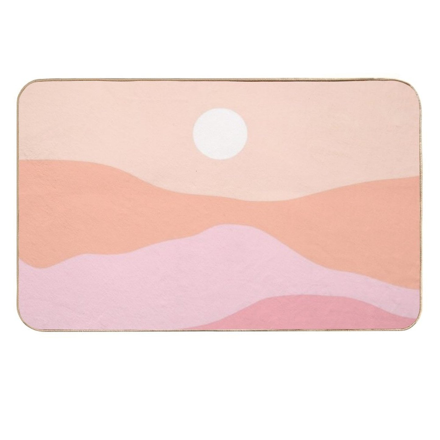 Peach Pink Sunset Over The Mountains Boho Earthy Durable Bath Mat