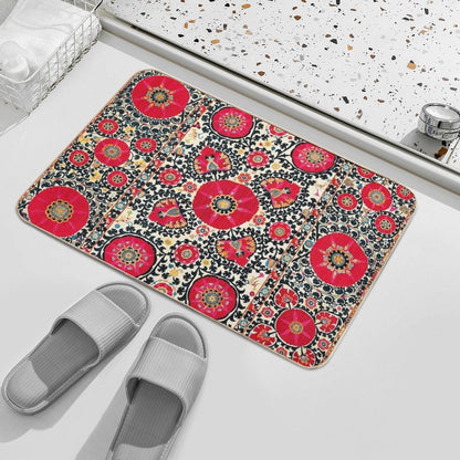 Shakhrisyabz Suzani Uzbek Embroidery Print  Versatile Bath Mat