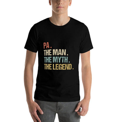 Pa The Man Myth Legend Funny Father Dad Christmas Gift  Rolled Sleeves T-Shirt