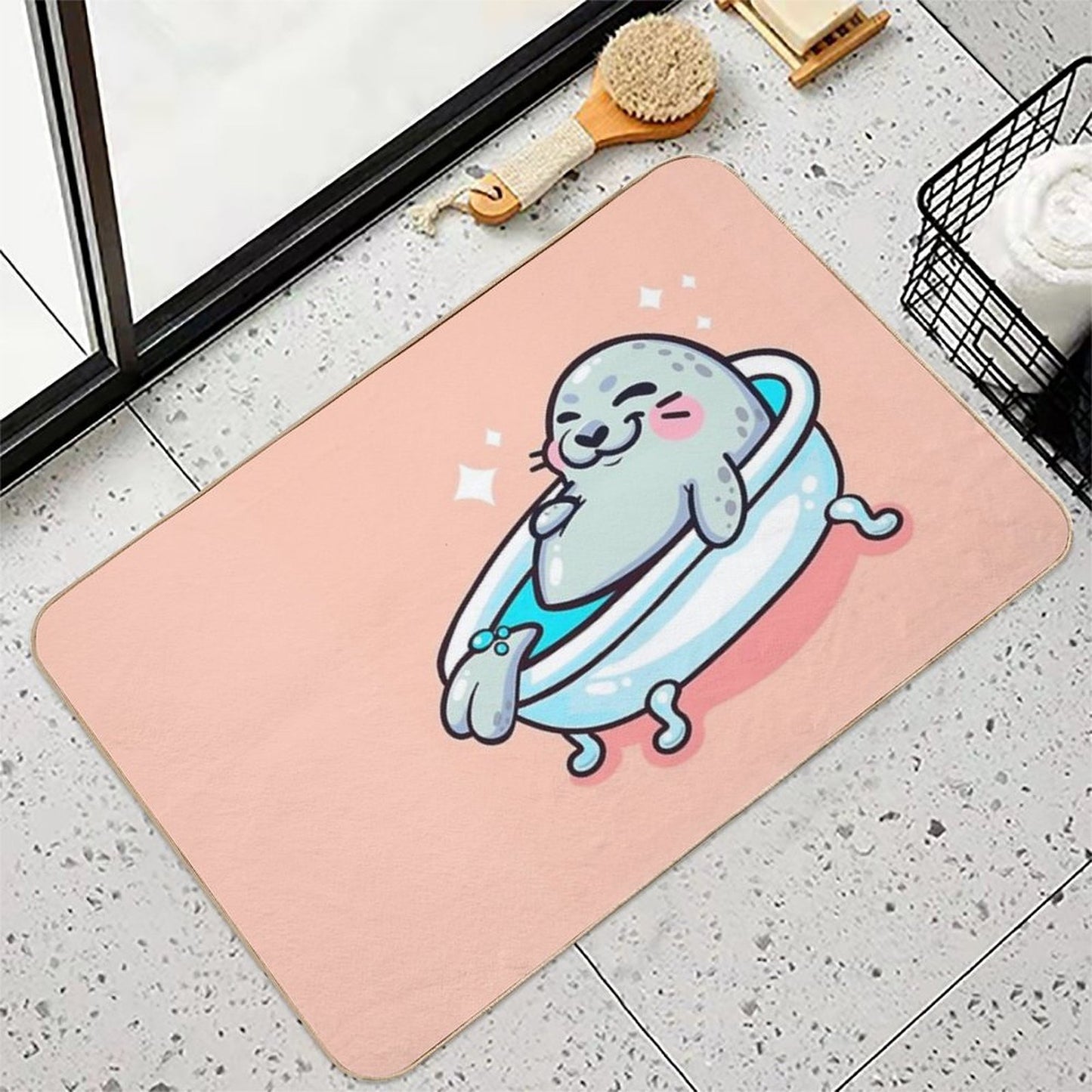 Self Care Day Seal  Odorless Bath Mat