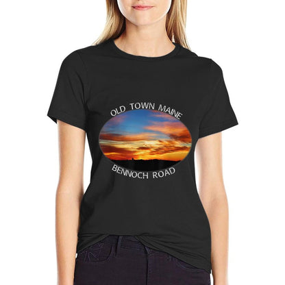 Old Town, Maine Magic Hour Early Morning Twilight Sky  Trendy Pattern T-Shirt
