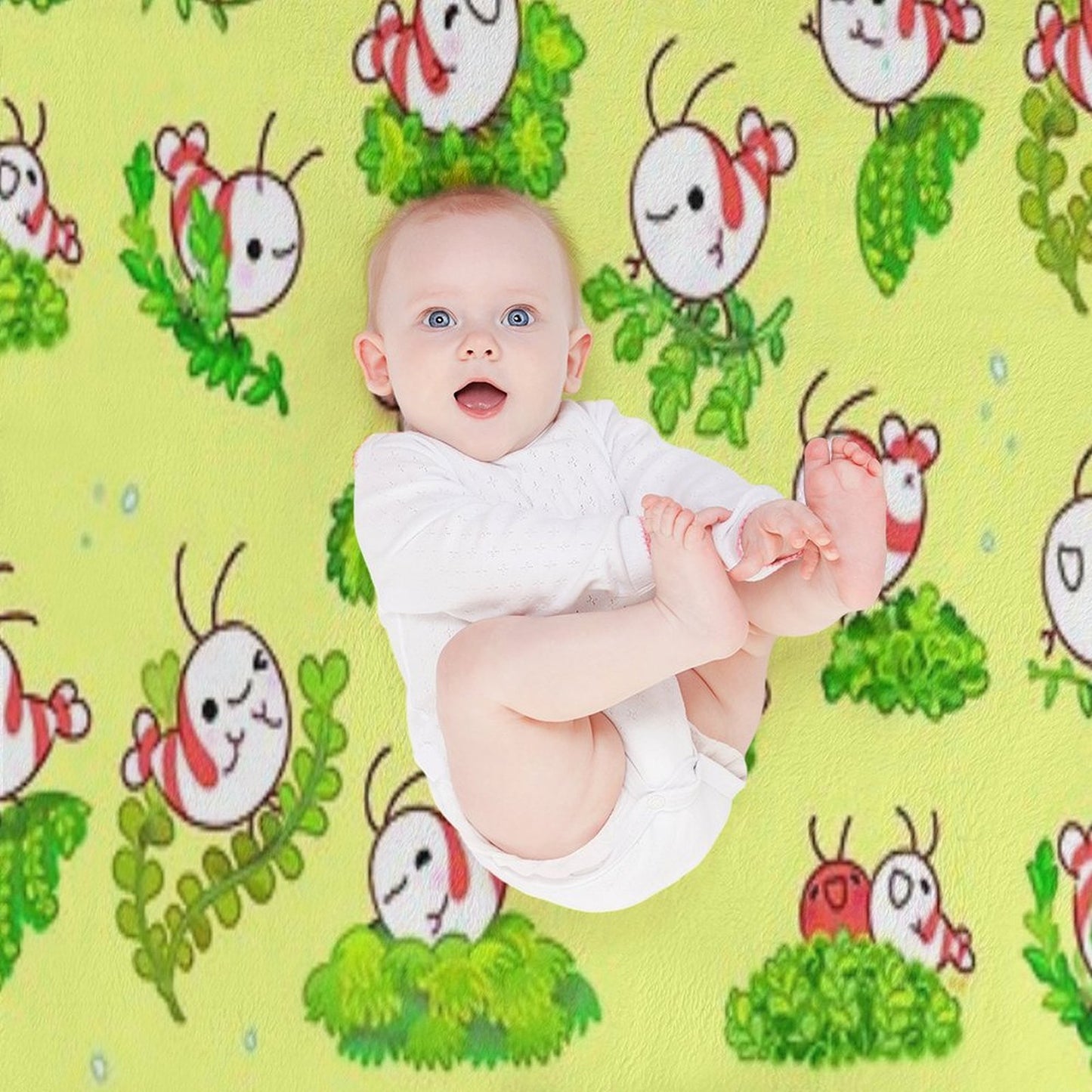 Shy Shrimp And Moss Multi-functional Throw Blanket