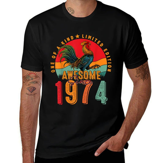 50th Birthday Chicken Awesome Since 1974 Farmer 50 Years Old  Stretchy T-Shirt