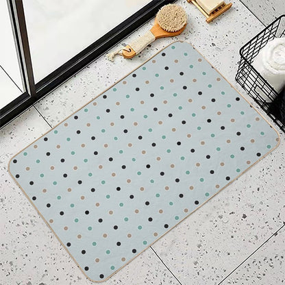 Dots Green-beige-black  Odorless Bath Mat