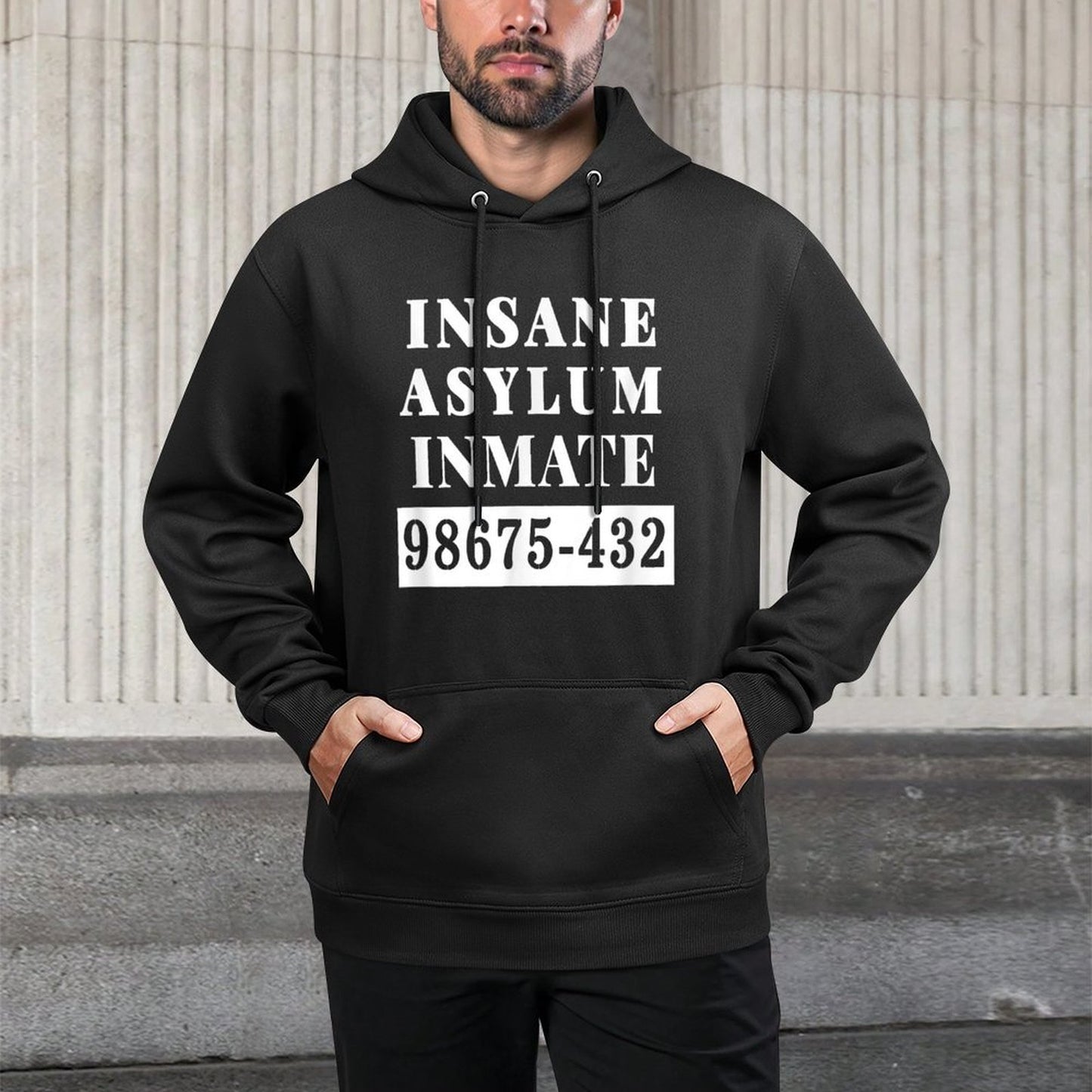 Insane Asylum Inmate Costume Halloween Party Machine Washable Hoodie