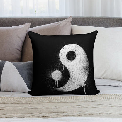 Graffiti Zen Master - Spray Paint Yin Yang Soft Anti-Pilling Throw Pillow