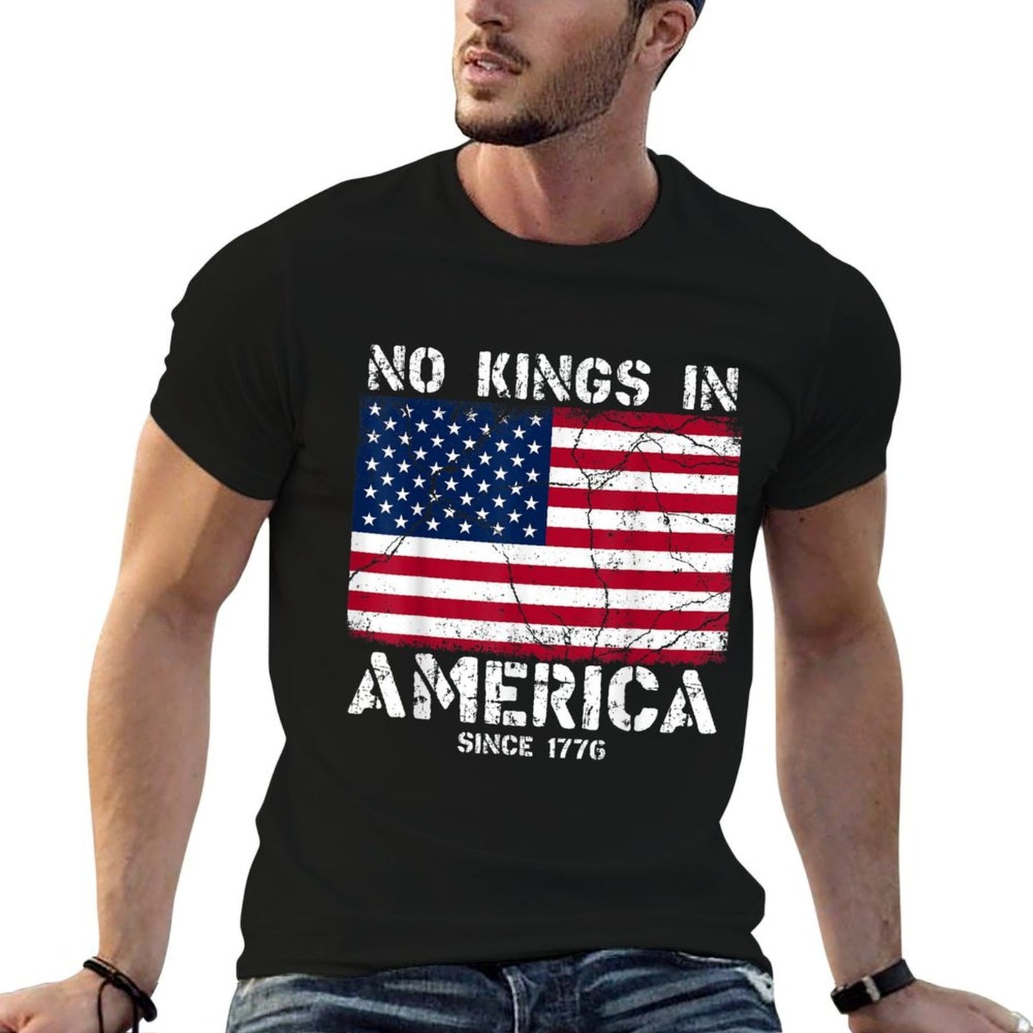 Vintage No Kings Since 1776 USA 4th Of July Free  Quick-drying T-Shirt