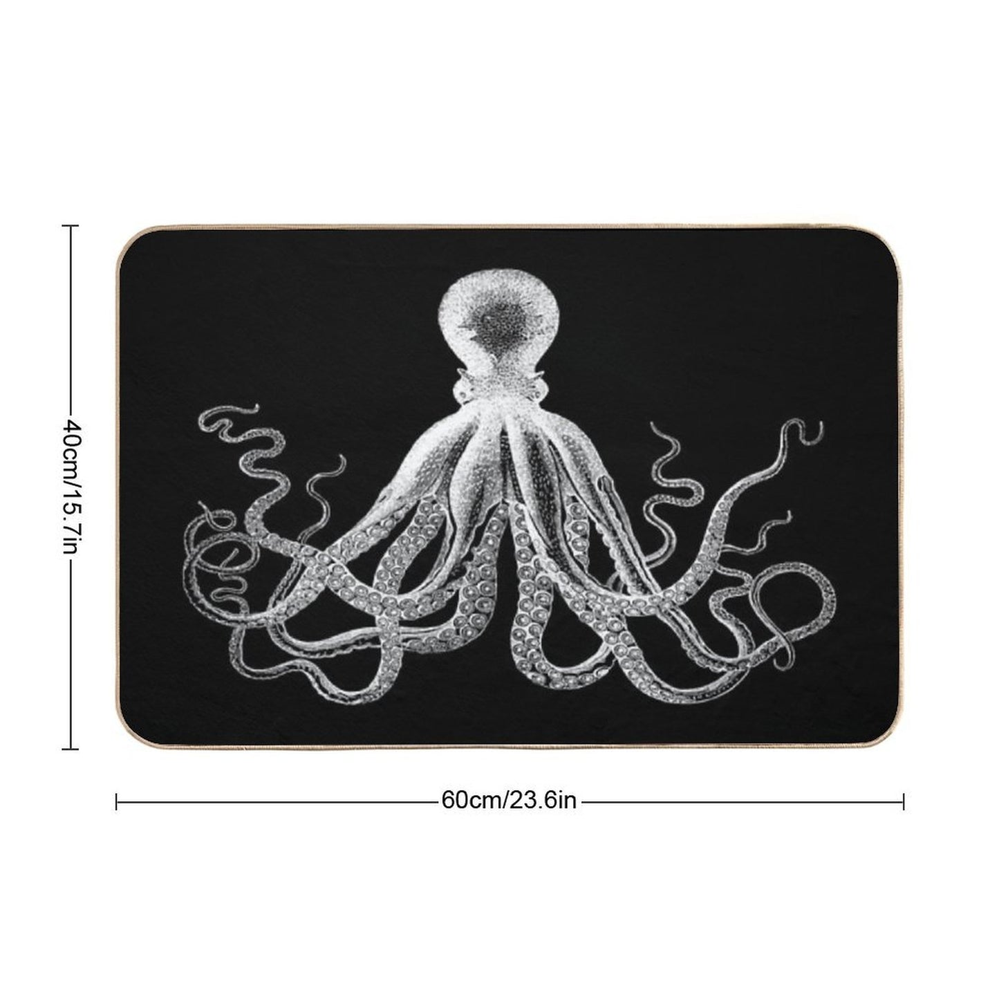 Octopus  Vintage Octopus  Tentacles  Sea Creatures  Nautical  Ocean  Sea  Beach  Black And White  Versatile Bath Mat