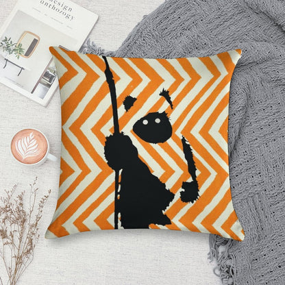 Ewok Chevron Orange Soft Ultra-Soft Texture Throw Pillow